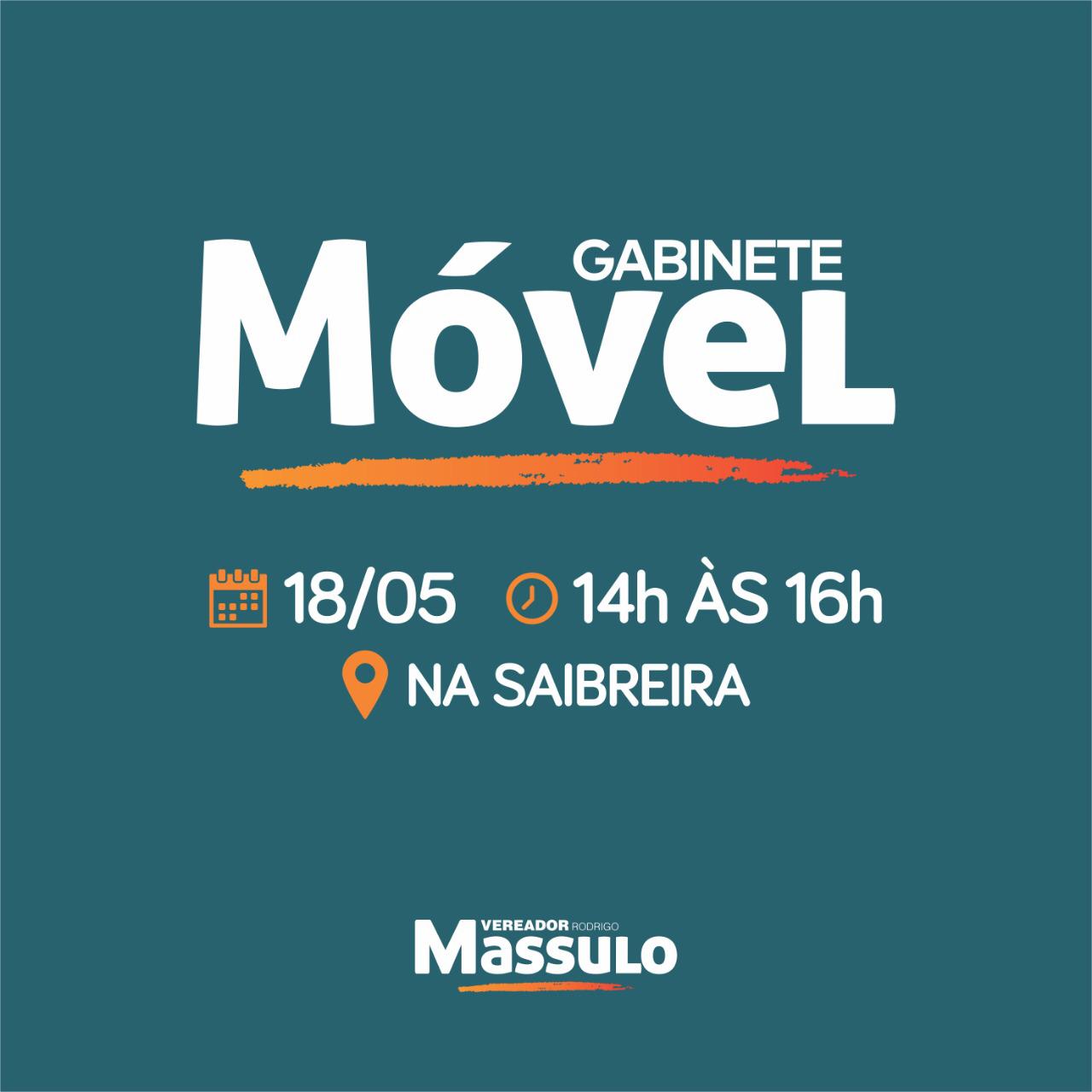 Gabinete Móvel do Vereador Massulo será na Saibreira neste sábado