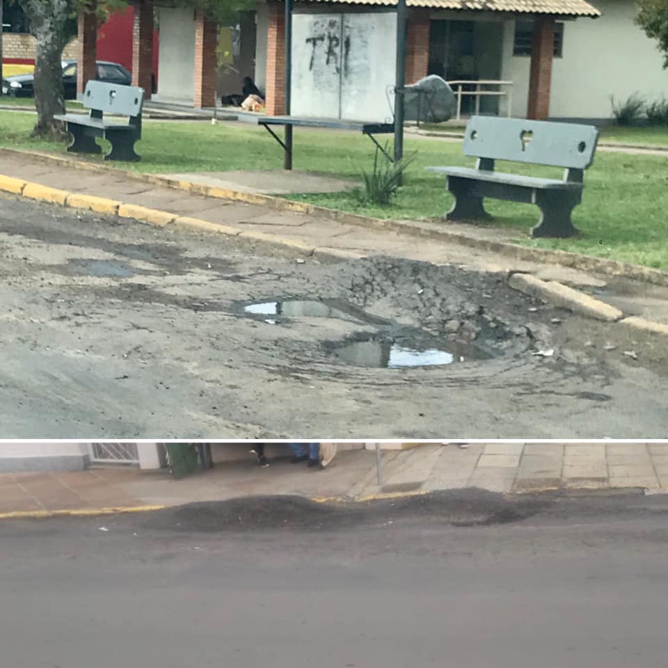 Rodrigo Massulo cobra melhorias no asfalto de paradas de ônibus