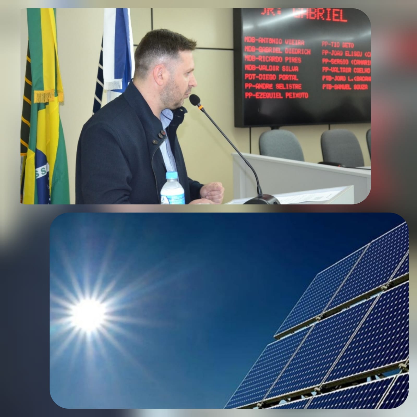 Vereador Gabriel cobra implantação de energia solar em prédios públicos