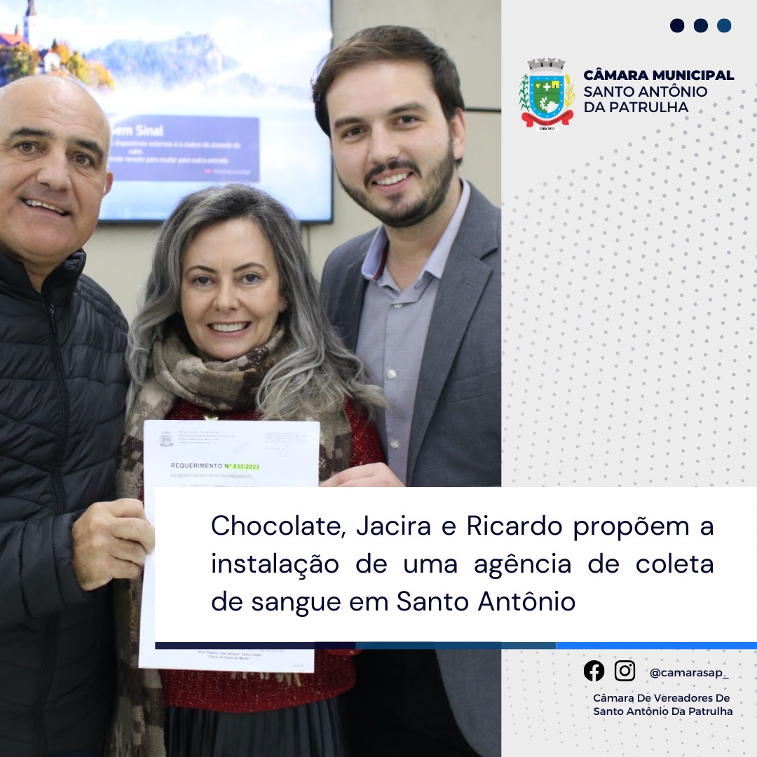 Chocolate, Jacira e Ricardo propõem a instalação de uma agência de coleta de sangue em Santo Antônio