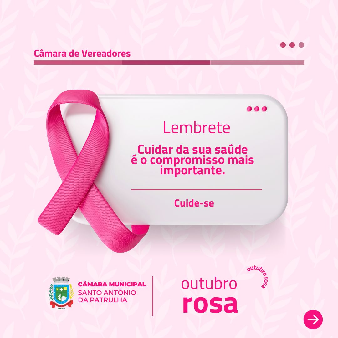Câmara apoia campanha Outubro Rosa de conscientização e prevenção ao câncer de mama
