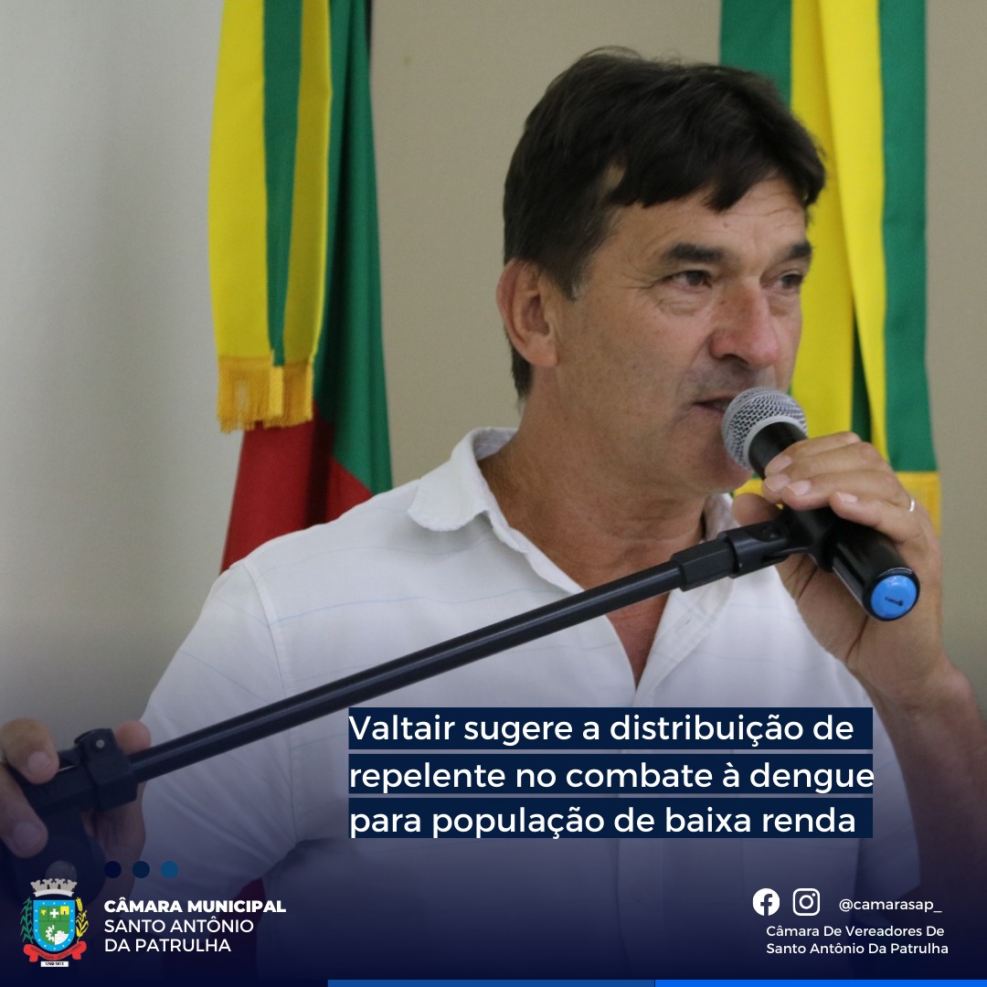 Valtair sugere a distribuição de repelente no combate à dengue para população de baixa renda