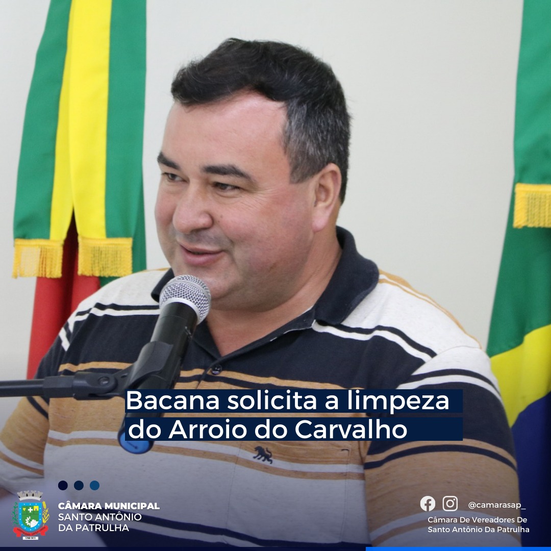 Bacana solicita a limpeza do Arroio do Carvalho