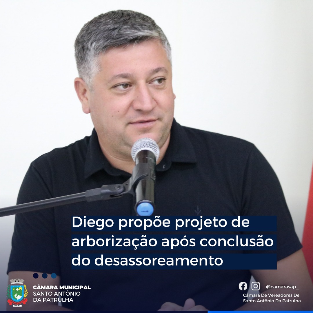 Diego propõe projeto de arborização após conclusão do desassoreamento do Arroio Passo dos Ramos