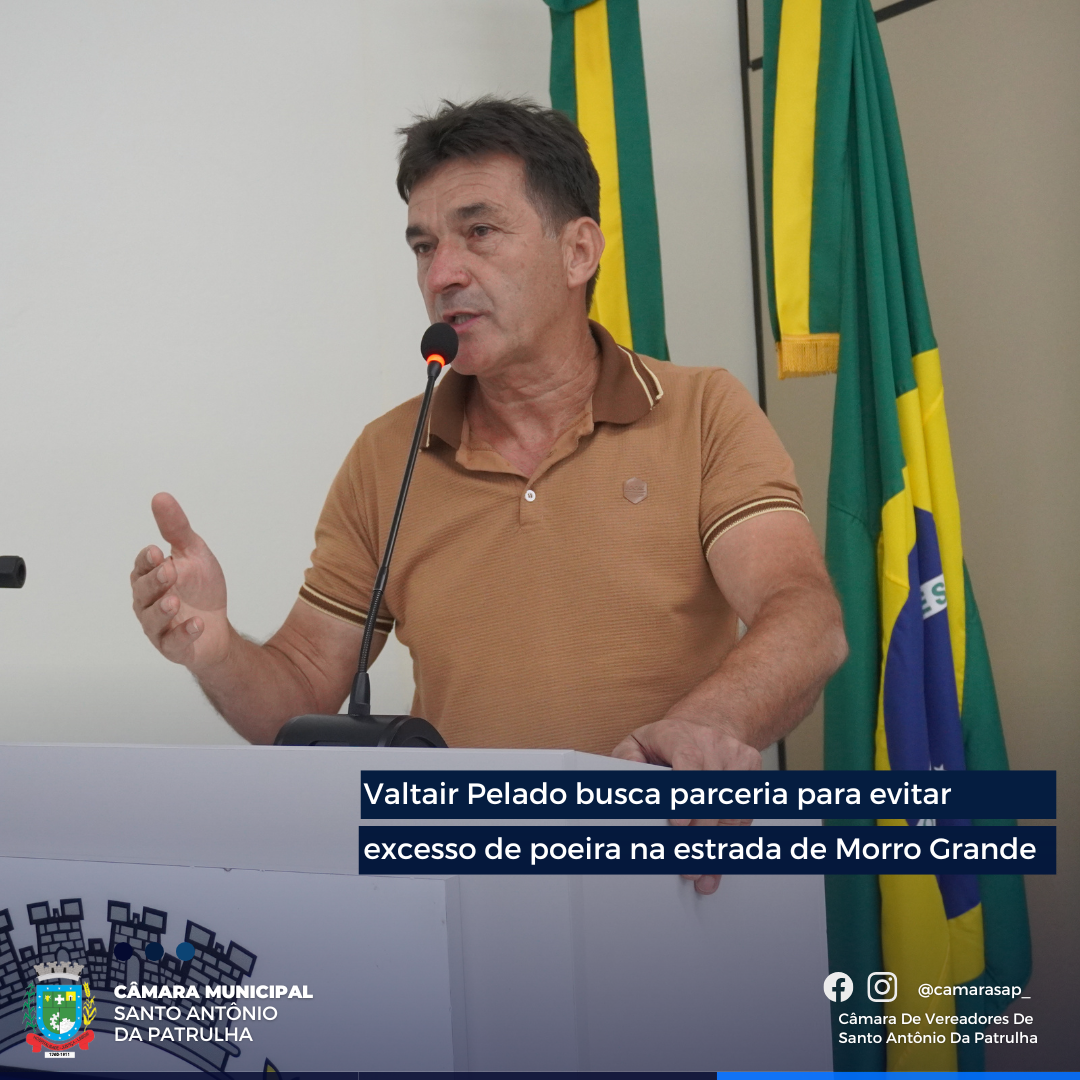 Valtair Pelado busca parceria para evitar excesso de poeira na estrada de Morro Grande