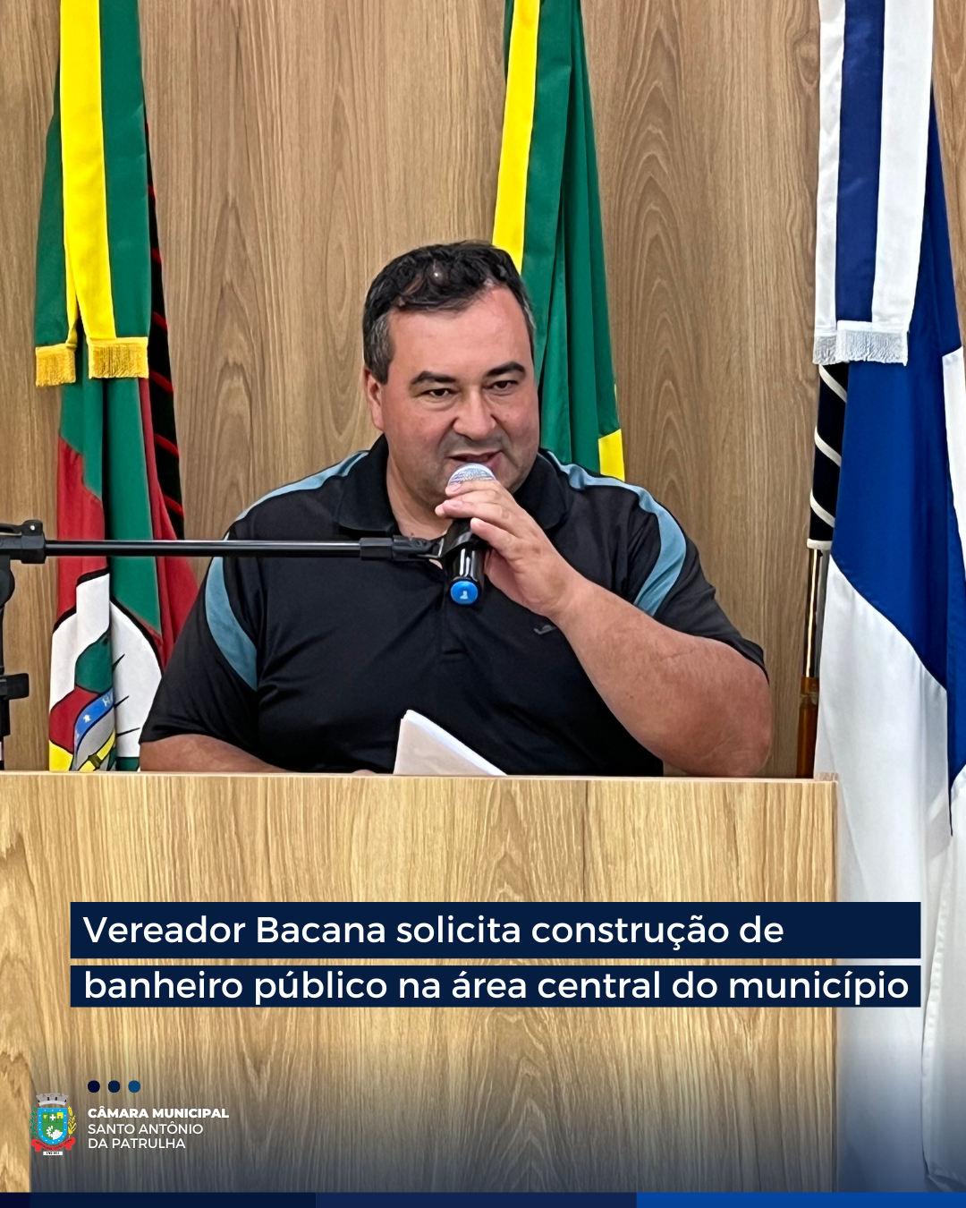 Vereador Bacana solicita construção de banheiro público na área central do município