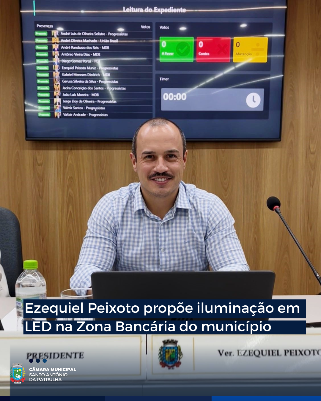 Ezequiel Peixoto propõe iluminação em LED na Zona Bancária do município