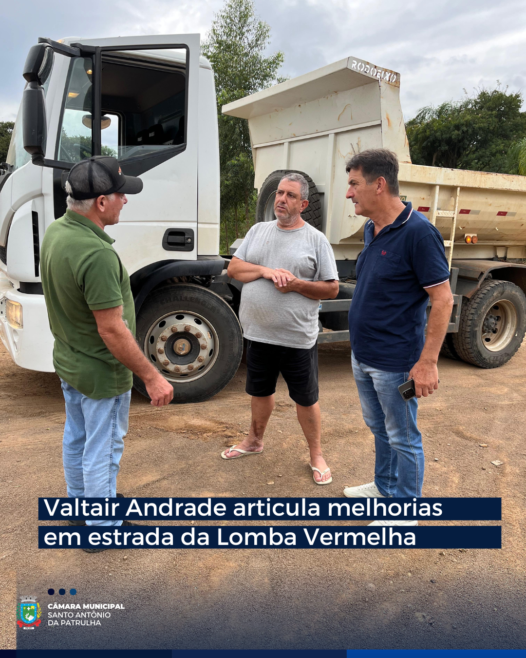 Valtair Andrade articula melhorias em estrada da Lomba Vermelha
