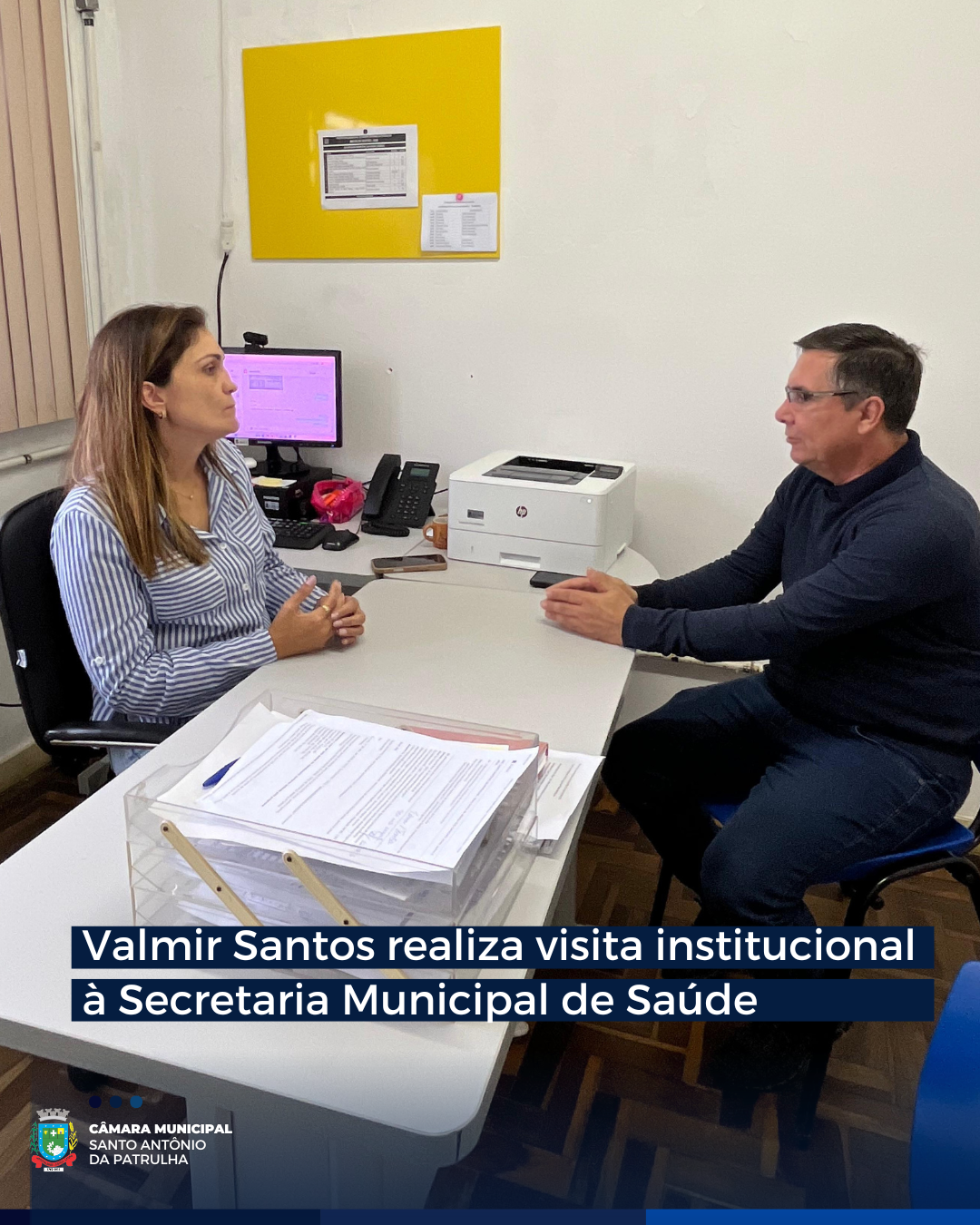 Valmir Santos realiza visita institucional à Secretaria Municipal de Saúde