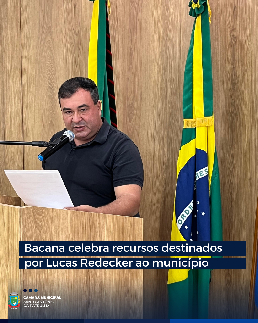 Bacana celebra recursos destinados por Lucas Redecker ao município
