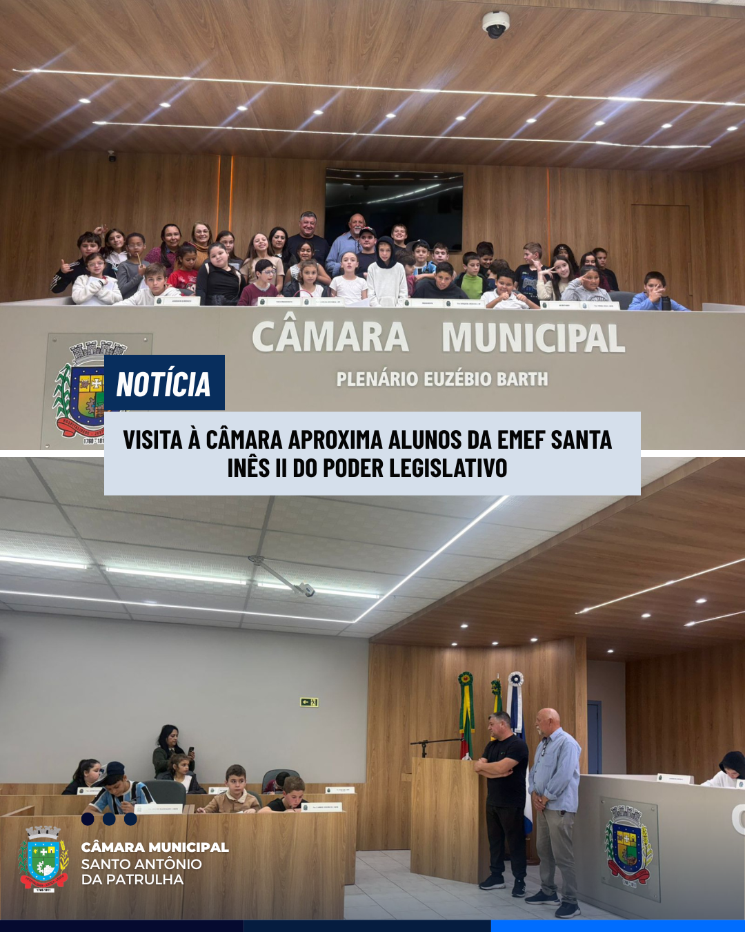 Visita à Câmara aproxima alunos da EMEF Santa Inês II do Poder Legislativo