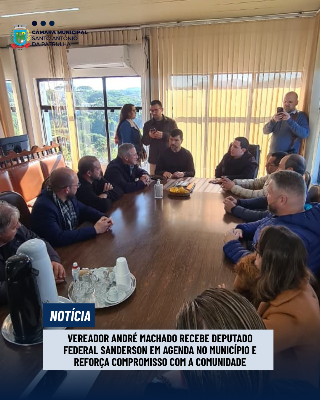Vereador André Machado recebe deputado federal Sanderson em agenda no município e reforça compromisso com a comunidade