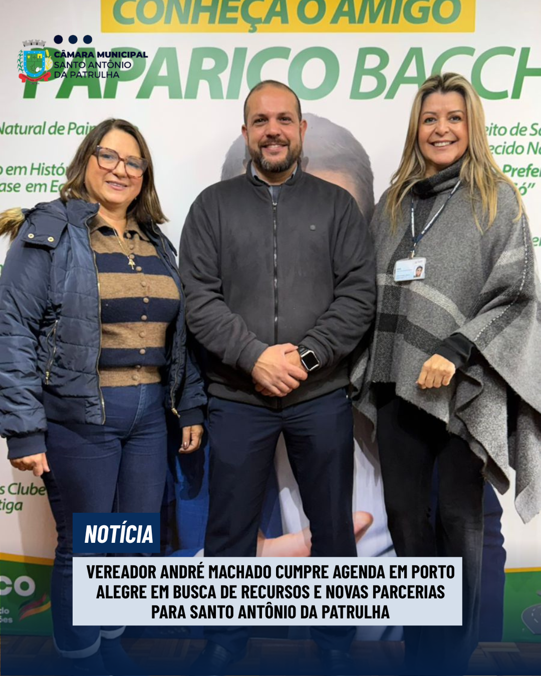 Vereador André Machado cumpre agenda em Porto Alegre em busca de recursos e novas parcerias para Santo Antônio da Patrulha
