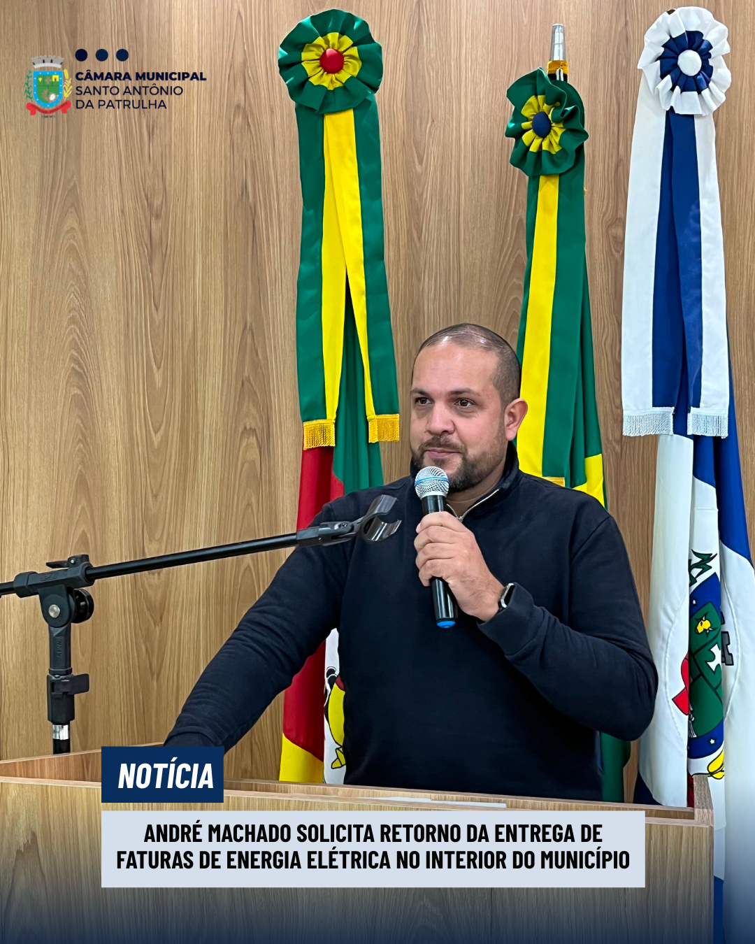 André Machado solicita retorno da entrega de faturas de energia elétrica no interior do município