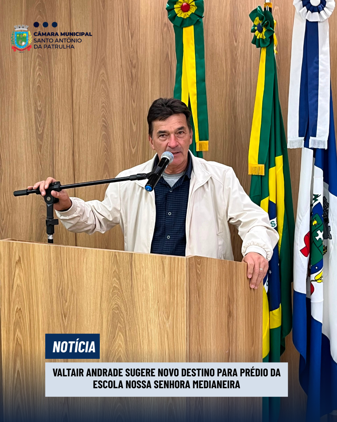 Valtair Andrade sugere novo destino para prédio da Escola Nossa Senhora Medianeira