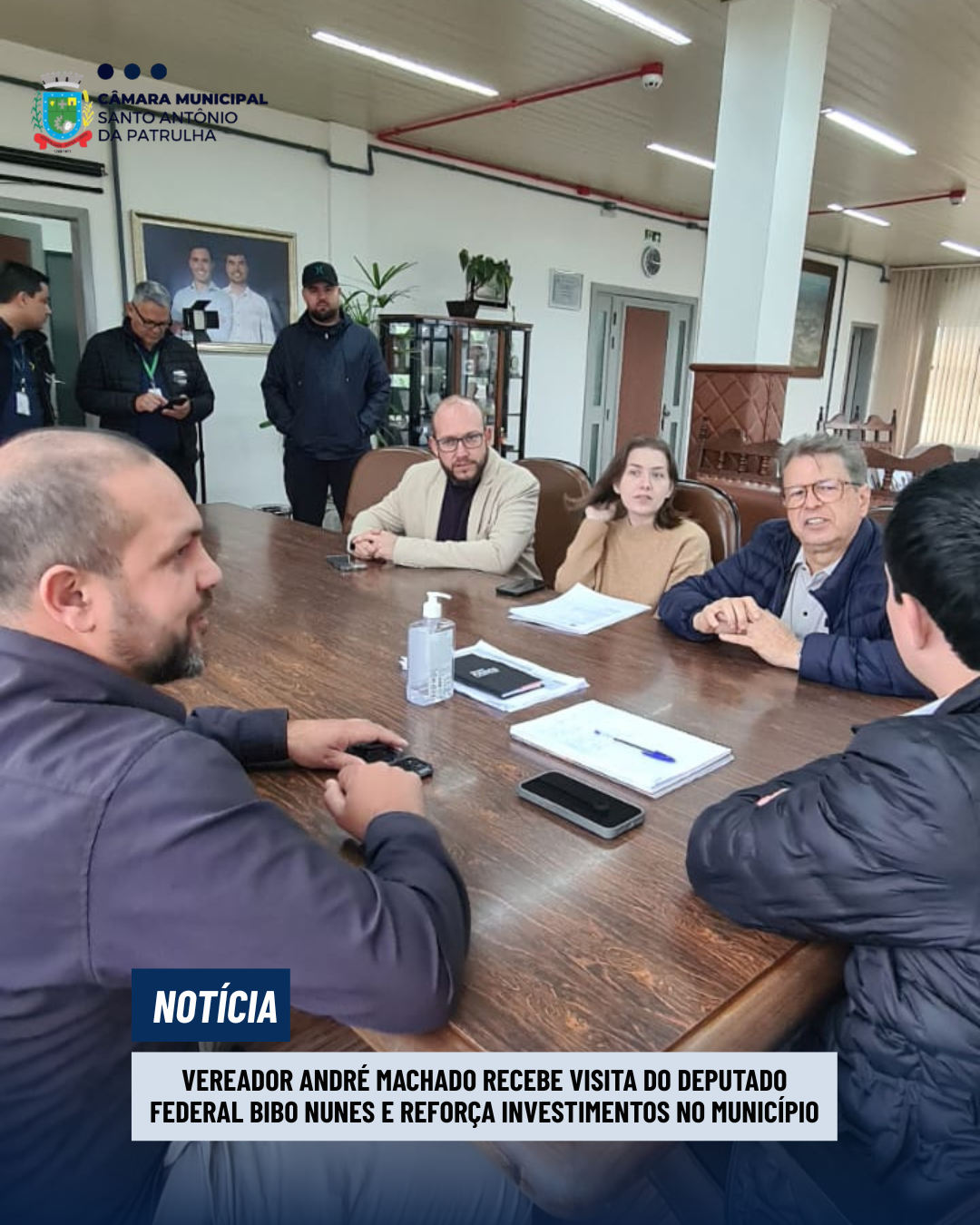 Vereador André Machado recebe visita do deputado federal Bibo Nunes e reforça investimentos no município