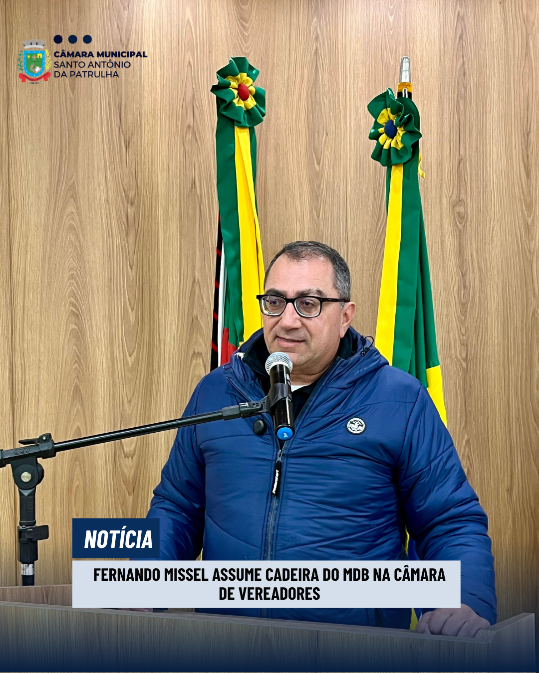 Fernando Missel assume cadeira do MDB na Câmara de Vereadores