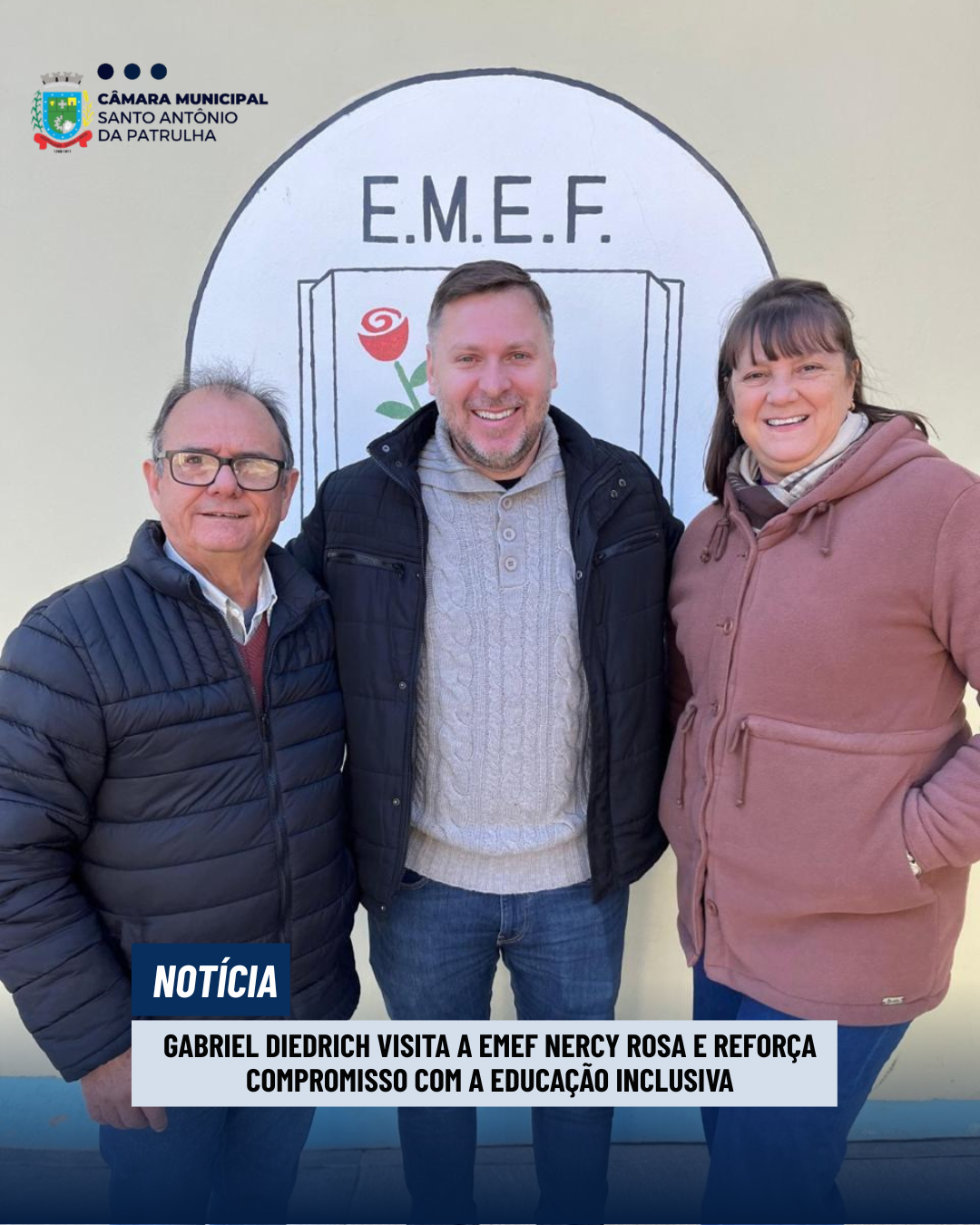 Gabriel Diedrich visita a EMEF Nercy Rosa e reforça compromisso com a educação inclusiva