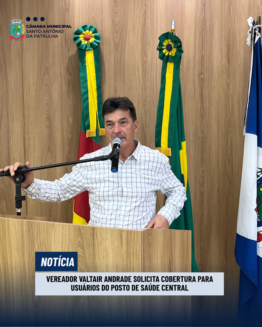 Vereador Valtair Andrade solicita cobertura para usuários do Posto de Saúde Central