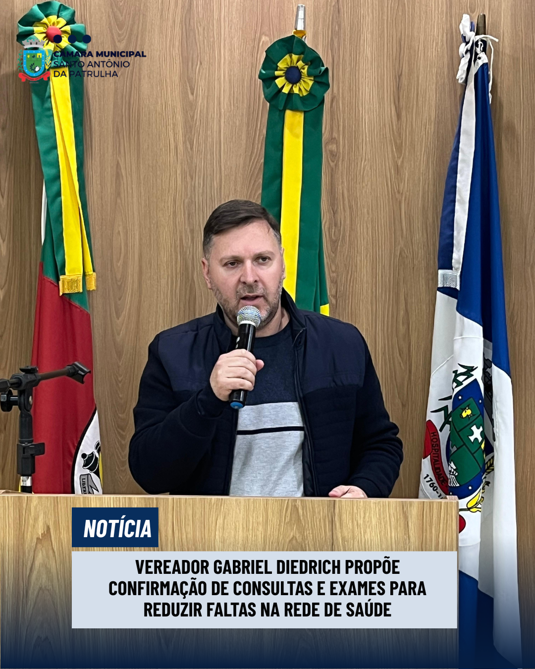 Vereador Gabriel Diedrich propõe confirmação de consultas e exames para reduzir faltas na rede de saúde