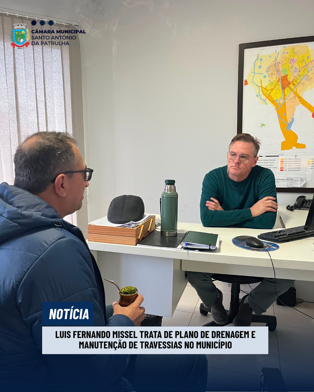 Luis Fernando Missel trata de plano de drenagem e manutenção de travessias no município