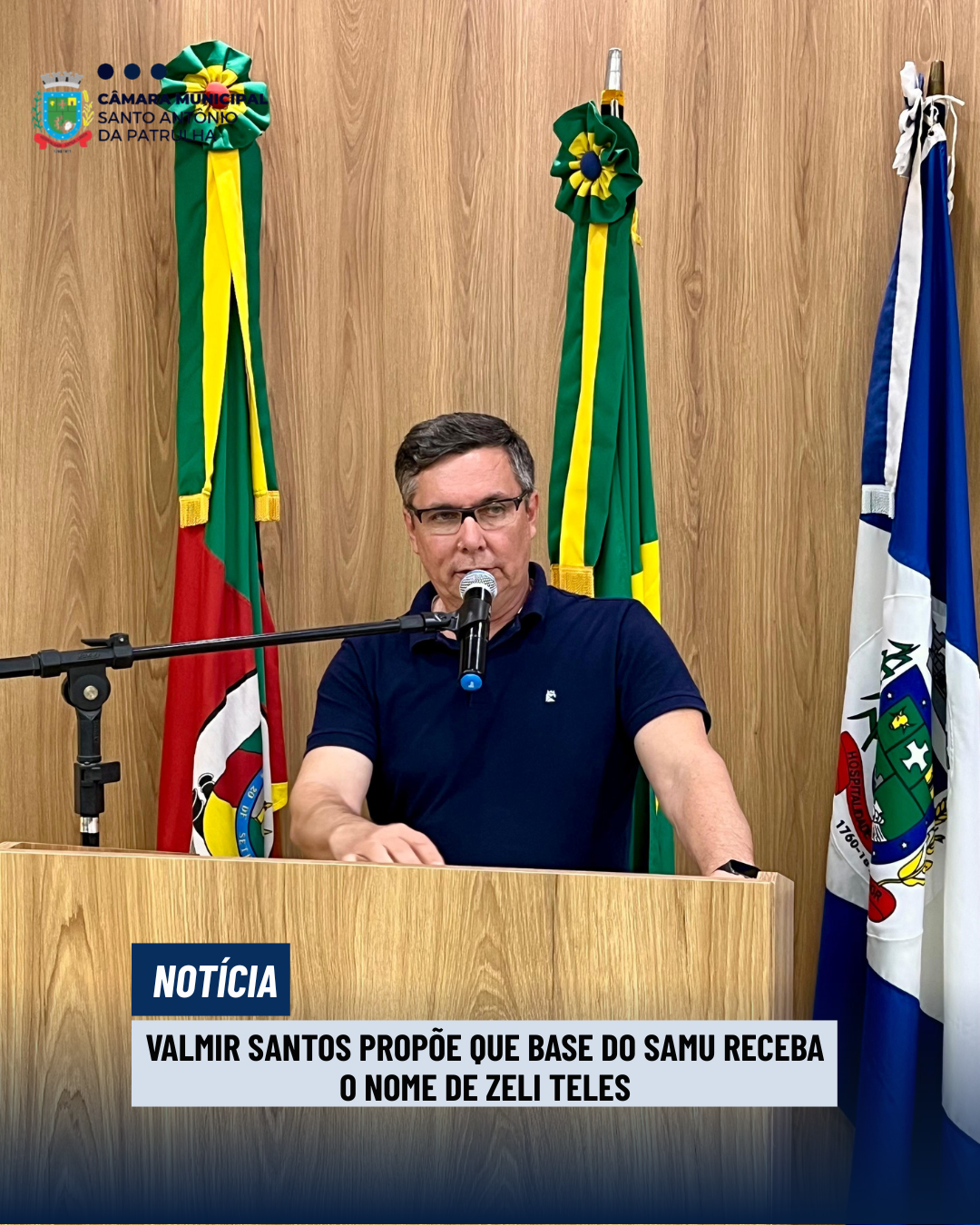 Valmir Santos propõe que Base do SAMU receba o nome de Zeli Teles