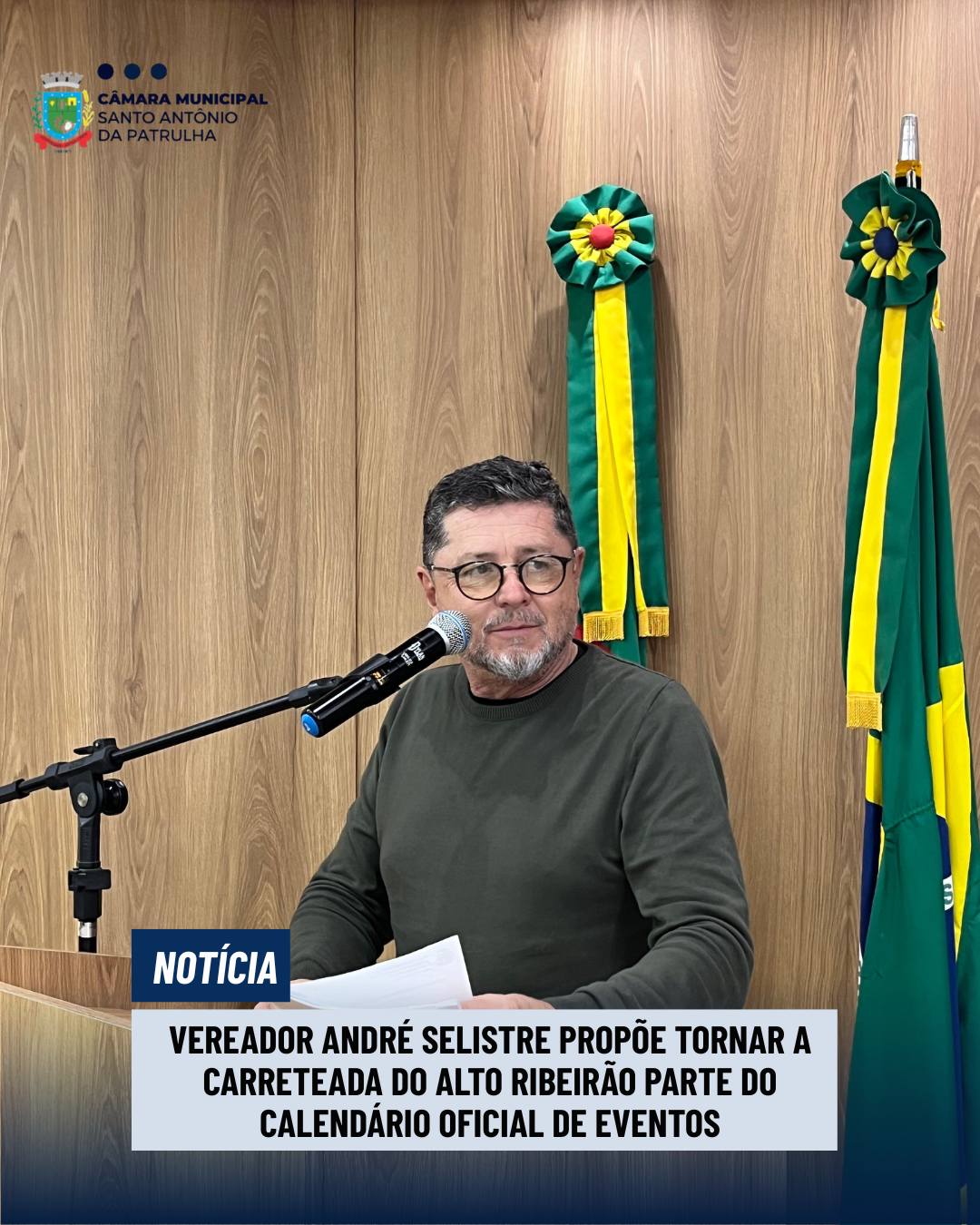 Vereador André Selistre propõe tornar a Carreteada do Alto Ribeirão parte do Calendário Oficial de Eventos