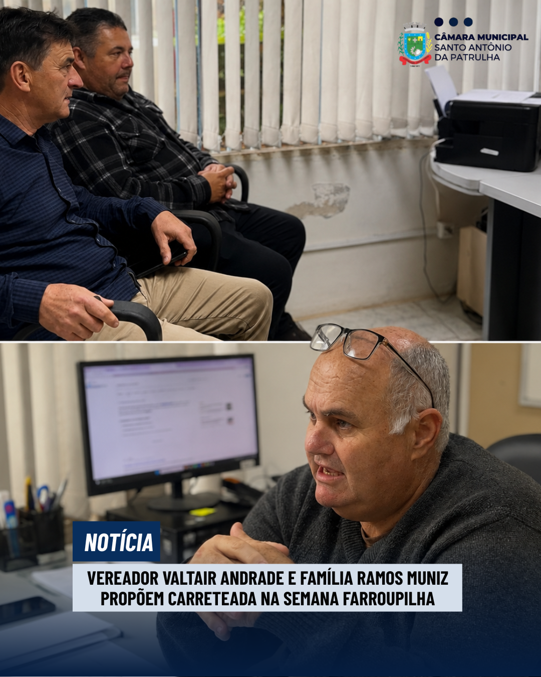 Vereador Valtair Andrade e família Ramos Muniz propõem carreteada na Semana Farroupilha