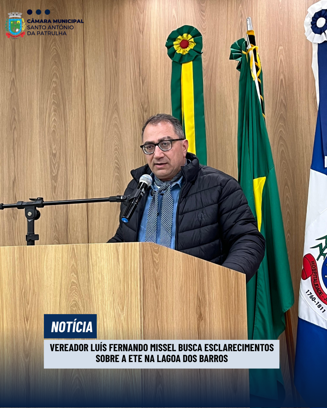 Vereador Luís Fernando Missel busca esclarecimentos sobre a ETE na Lagoa dos Barros