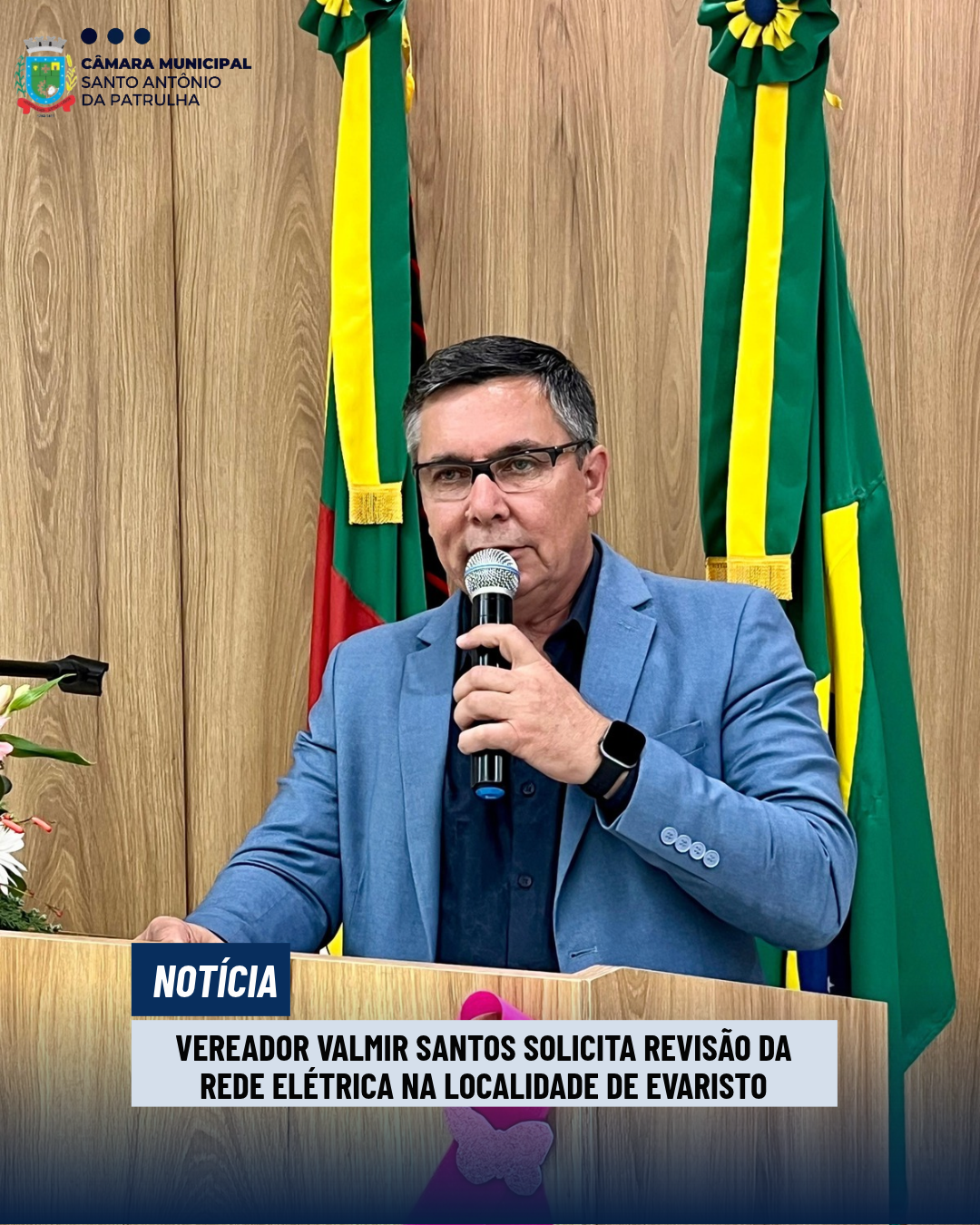 Vereador Valmir Santos solicita revisão da rede elétrica na localidade de Evaristo