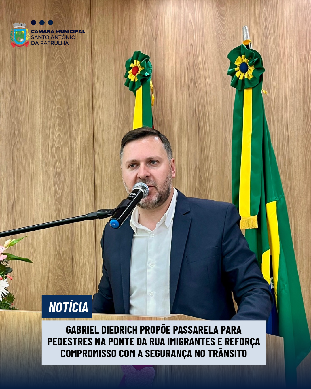 Gabriel Diedrich propõe passarela para pedestres na ponte da Rua Imigrantes e reforça compromisso com a segurança no trânsito