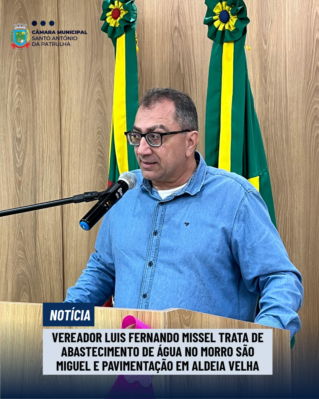 Vereador Luis Fernando Missel trata de abastecimento de água no Morro São Miguel e pavimentação em Aldeia Velha